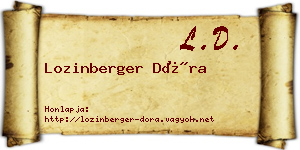 Lozinberger Dóra névjegykártya